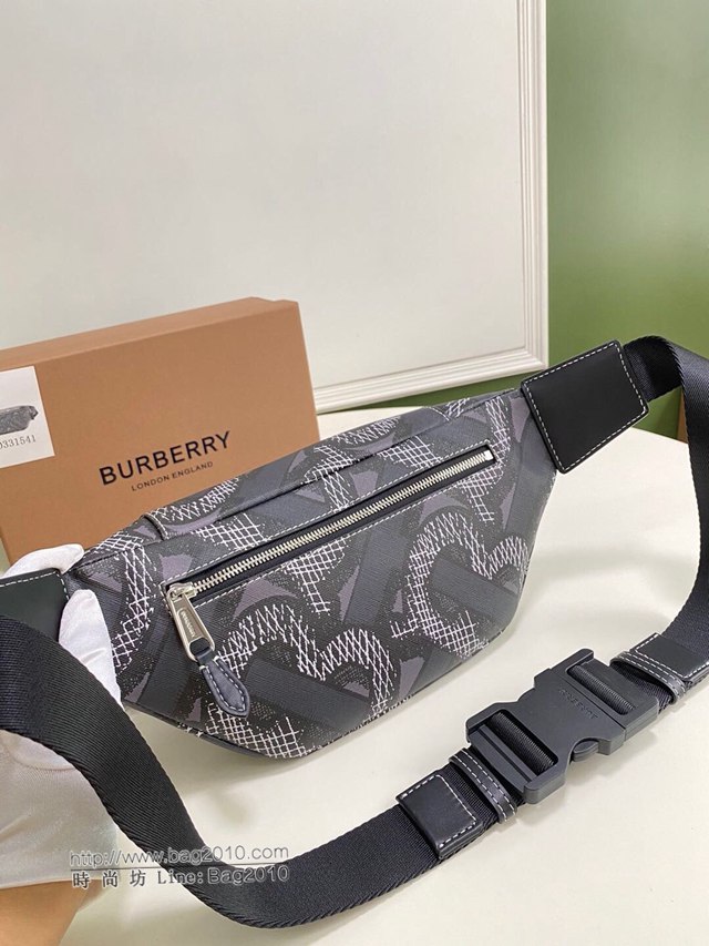 Burberry專櫃新款腰包 巴寶莉專屬標識印花腰包挎包胸包  db1217